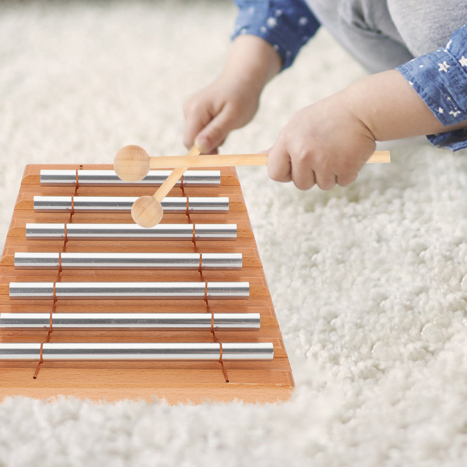 Kids Yoga Education - 1Set Wooden Classroom Chime Set 7