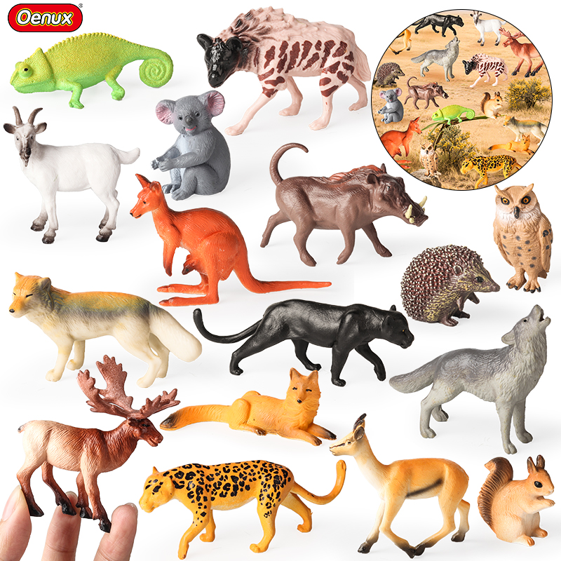 Kangaroo Kids Education - Oenux 16PCS Wild Animals Forest Chameleon
