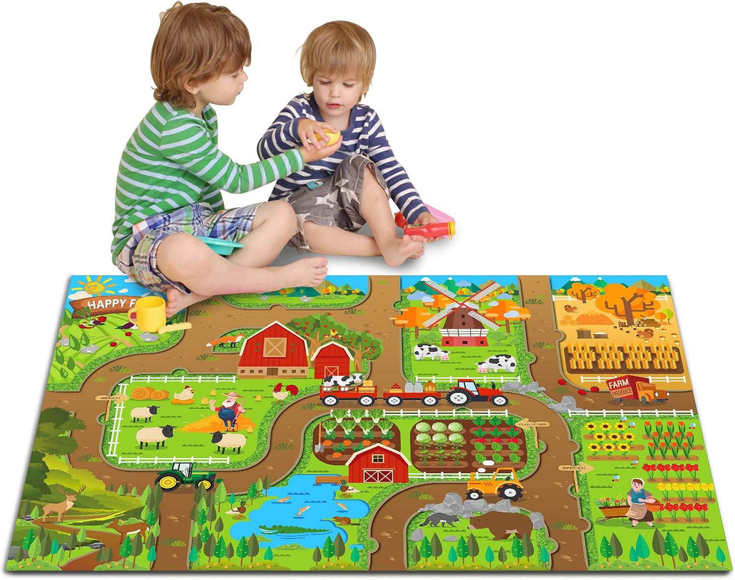 Kids Education Rug - Kids Dream Mat Happy Farm Activity
