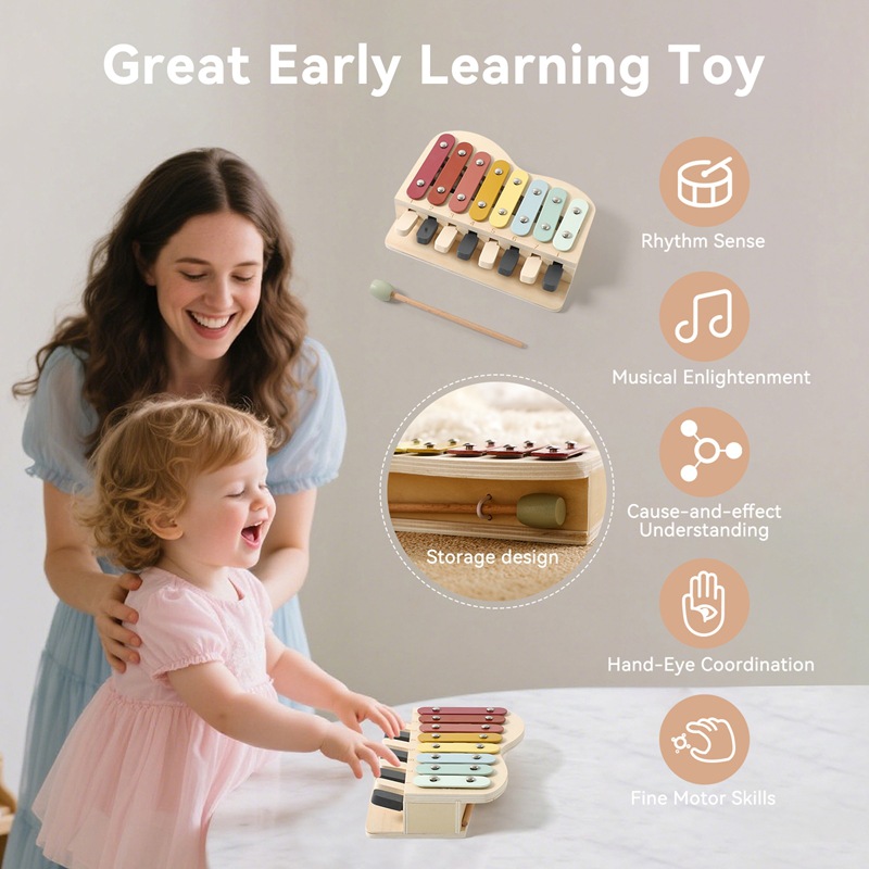 Montessori Wooden Piano Toy Co – Kids Education Learn Tv Bewertung und Preis