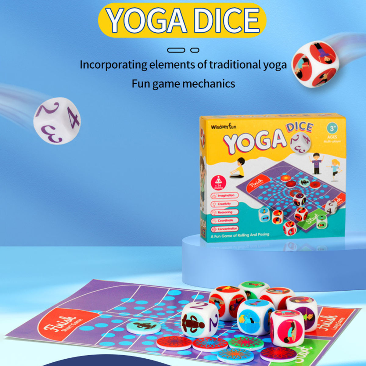 Yoga Dice Toy Fun Exercise Dic – Kids Yoga Education Bewertung und Preis