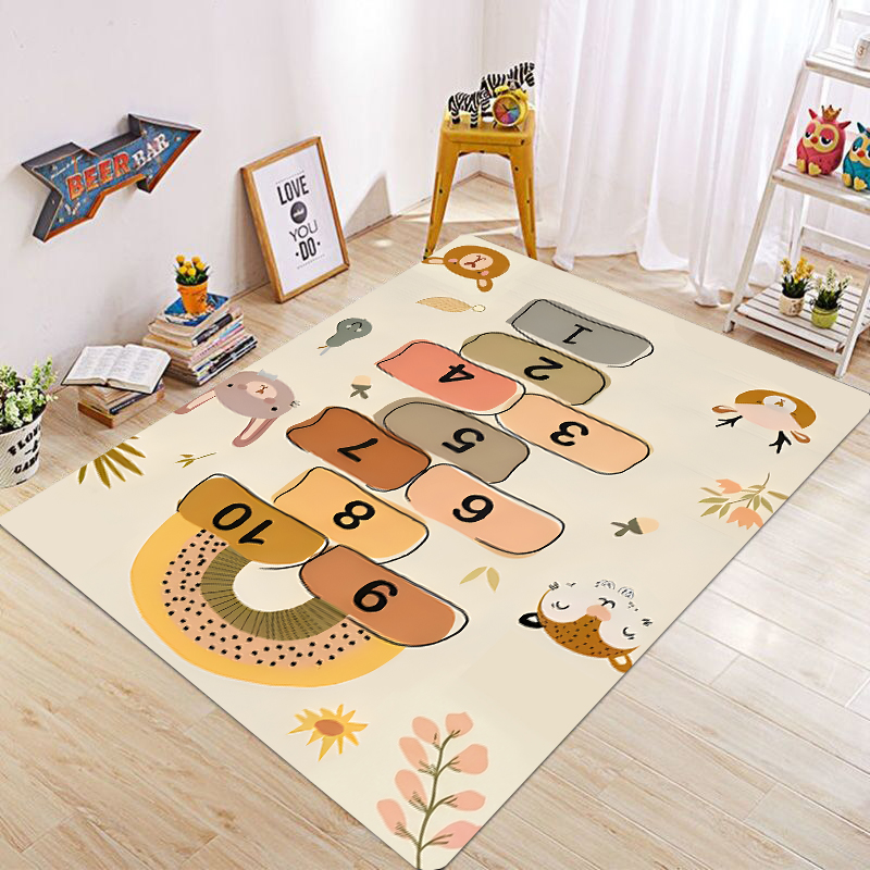 Cute Cartoon Animal Hopscotch  – Kids Education Rug Bewertung und Preis