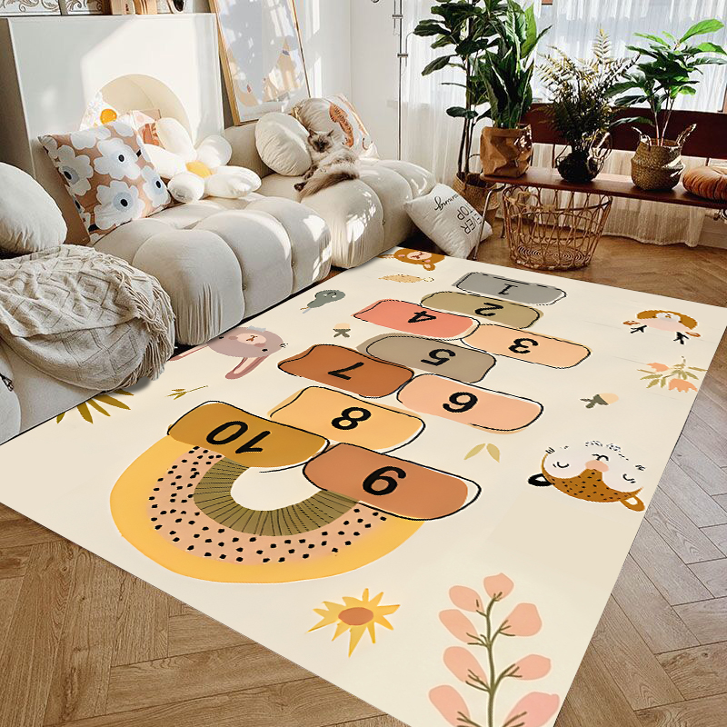 Cute Cartoon Animal Hopscotch  – Kids Education Rug Bewertung und Preis