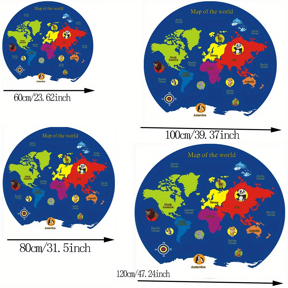 World Map Round Rug Flannel Ed – Kids Education Rug Bewertung und Preis