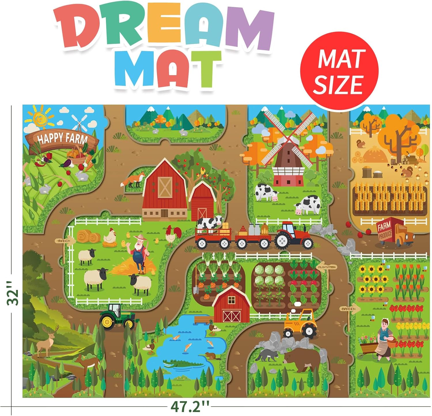 Kids Dream Mat Happy Farm Acti – Kids Education Rug Bewertung und Preis