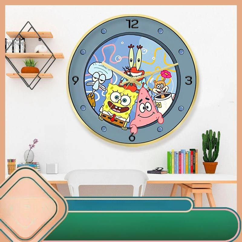 SpongeBo Round Silent Wall Clo – Kids Education Learn Tv Bewertung und Preis